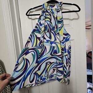 NWOT Express printed halter top Large